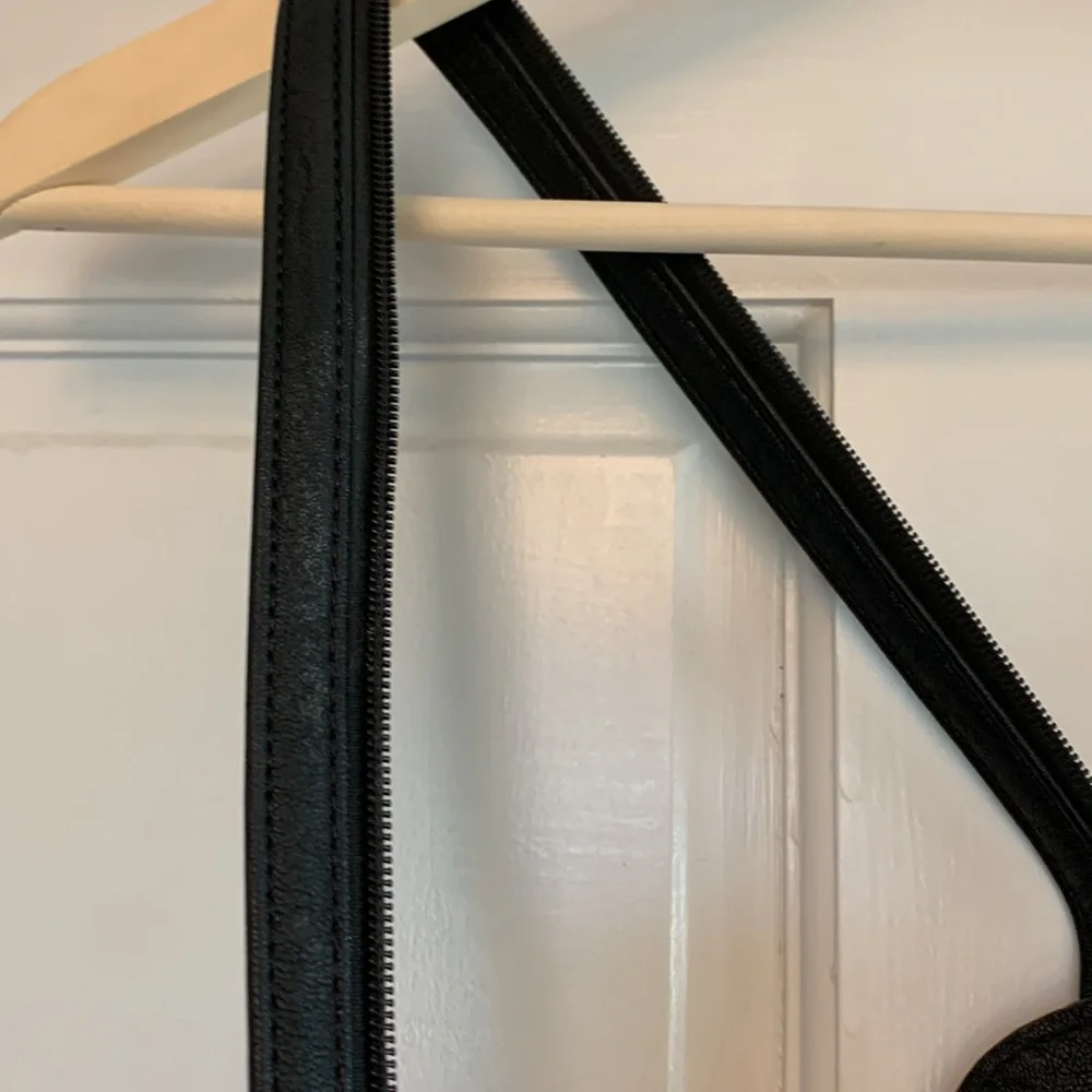 Faux leather black convertible crossbody/mini backpack purse - Picture 8 of 11